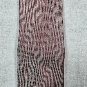 Todays Man Silk Tie Made in Italy Red‎ Grey Wavy Stripe Mens Necktie Classic